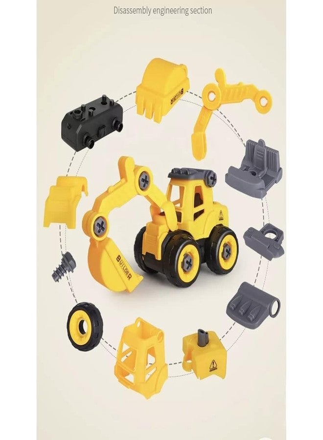 VARIYA ENTERPRISE Unbreakable Construction Vehicles for Kids Pretend Play Toy Trucks Bulldozer Play Set Building Vehicles Set for Kids 3-14 Years Excavator Pack of 4 (DIY 4Set) - Image 4